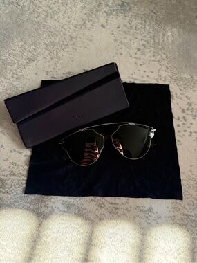 Dior Men’s Black Metal Aviator Sunglasses